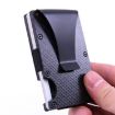 Carbon Fiber Wallet Metal RFID Card Holder - Gray - 6