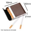 Men's Coffee Leather Cigarette Case with Metal Fiber & Magnetic Buckle - 3