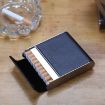 Gray Men Metal Fiber Leather Cigarette Case with Magnetic Buckle - 5