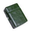 Retro Green PU Leather Cigarette Box with Lighter for Men - 1