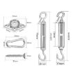 18 PCS Shade Sail Accessories Set - 304 Stainless Steel Screws & Buckle - 2