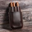 Portable Leather Cigar Humidor - Holds 3 Cigars, Brown, CF5003 - 7