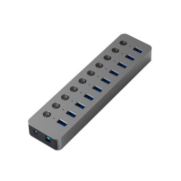 Blueendless 10-Port USB Splitter Aluminum Alloy QC Fast Charge Expander - 1