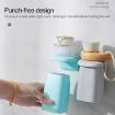 Wall-mounted Magnetic Mouthwash Cup & Toothbrush Rack Set (White) - 2