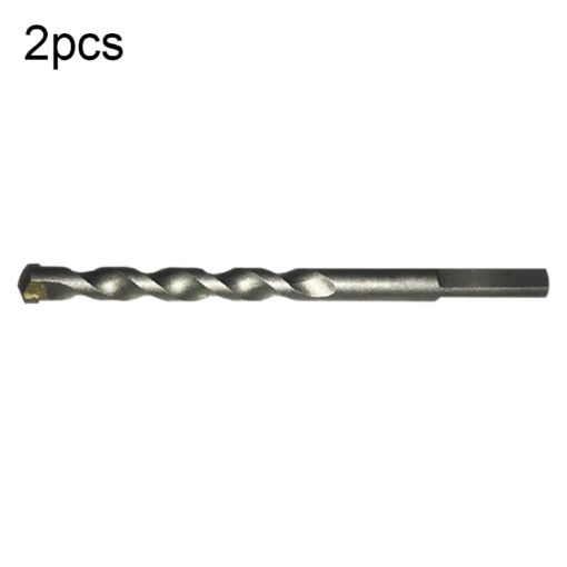 2pcs 10x110mm Triangle Handle Electric Shock Drill Bit for Wall & Soil - 1