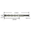 2pcs 10x110mm Triangle Handle Electric Shock Drill Bit for Wall & Soil - 2