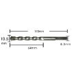 2pcs Electric Shock Drill Bits 10.5x110mm Triangle Handle for Wall/Cement - 2