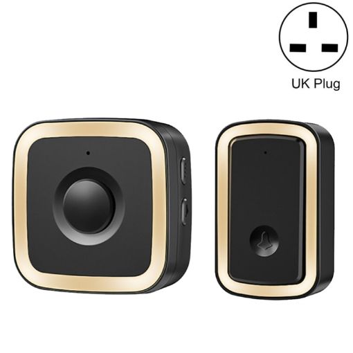 CACAZI A58 Smart Wireless Doorbell, UK Plug, Black Gold, No Battery - 1