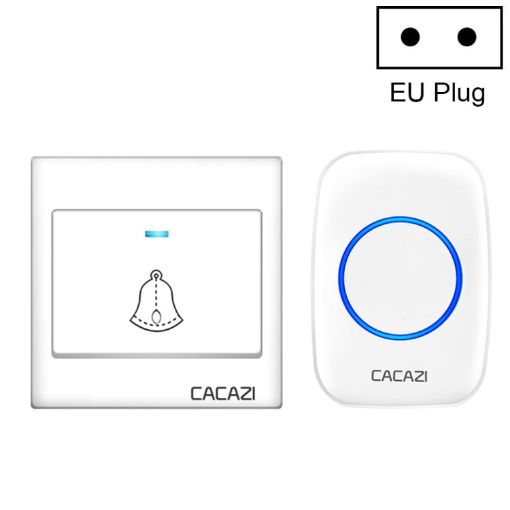 CACAZI H10 Wireless Smart Doorbell, EU Plug, No Battery, White - 1