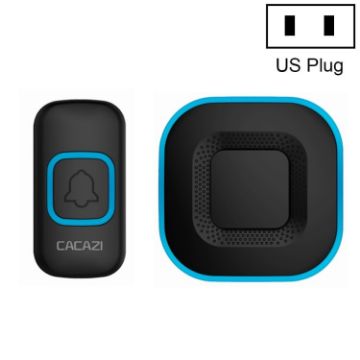 CACAZI V028F Wireless Music Doorbell, No Battery, US Plug, Black - 1