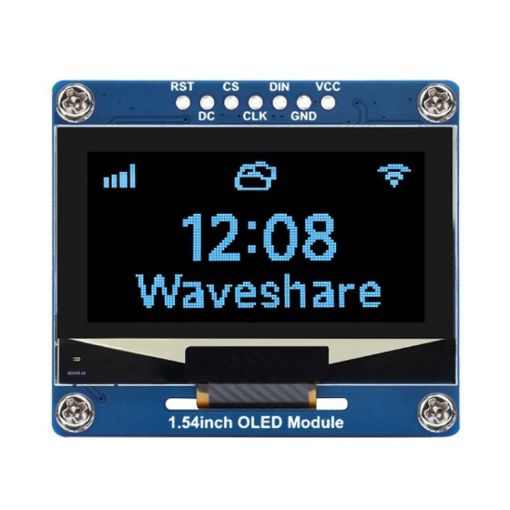 Waveshare 1.54" OLED Display, 128x64, SPI/I2C, Blue - 1