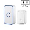 CACAZI A19 Wireless Music Doorbell, No Battery, US Plug, White - 1