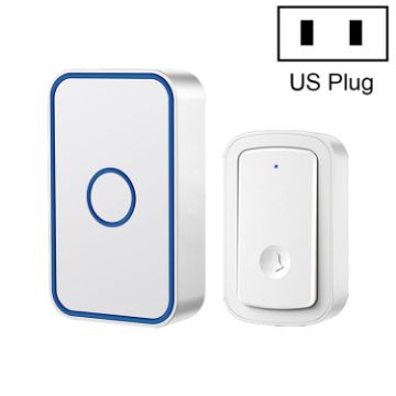 CACAZI A19 Wireless Music Doorbell, No Battery, US Plug, White - 1