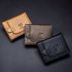 BULL CAPTAIN 037 Men's Leather Wallet & Coin Purse - Yellow Brown - 2