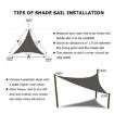 Triangle Sunshade Sail 2m x 2m x 2m Waterproof Anti-UV Canopy Khaki - 3