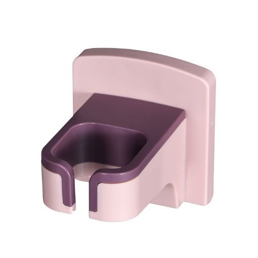 Wall-Mounted Light Pink Bathroom Hair Dryer Storage Rack Shelf - 1