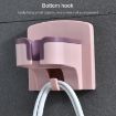 Wall-Mounted Light Pink Bathroom Hair Dryer Storage Rack Shelf - 5