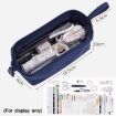 ANGOO Large-Capacity Blue Pencil Case - Simple Boat Shape Stationery Bag - 4