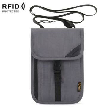 RFID Travel Passport Bag - Multi-Function Document Holder (Gray) - 1