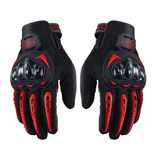 Riding Tribe MCS-17 Motorcycle Gloves, Touch Screen, Size L, Red - 1