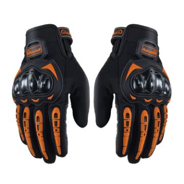 Riding Tribe MCS-17 Motorcycle Gloves, Touch Screen, Size L, Orange - 1