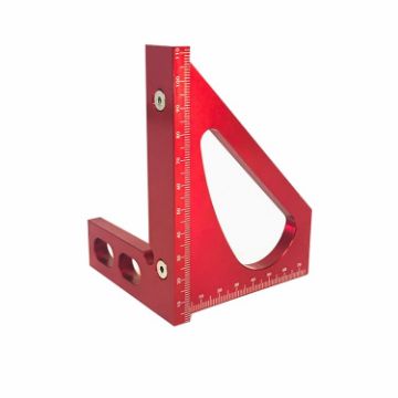 Aluminum Alloy 90 Square Multi-Function Scribing Triangle Ruler - Red - 1