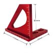 Aluminum Alloy 90 Square Multi-Function Scribing Triangle Ruler - Red - 3