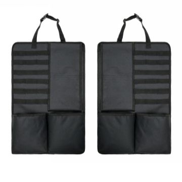 Car Seat Back Hanging Storage Bag - 2 PCS Oxford Cloth (Black) - 1