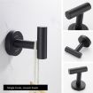 304 Stainless Steel Grooved Bathroom Shelf, Black Cloth Hook Style - 4