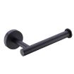 Black Grooved 304 Stainless Steel Bathroom Shelf with Towel Holder - 2