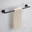 Black 304 Stainless Steel Grooved Bathroom Pendant Shelf, 40cm Rod - 1