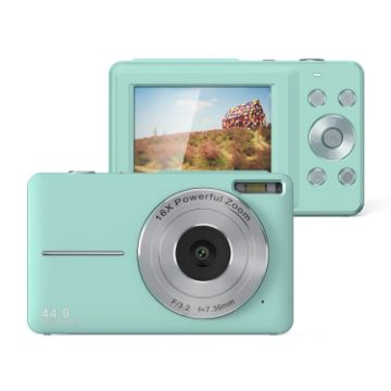 DC403L-AF 2.4" 16X Zoom HD Digital Camera for Kids - EU Plug, Green - 1