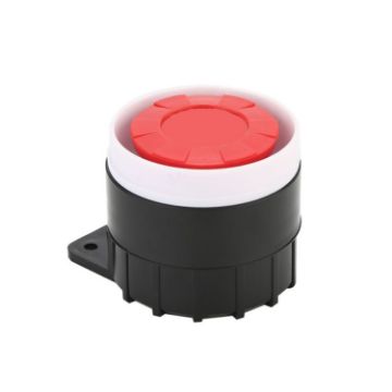 BJ-1K 12V High-Decibel Buzzer Dual Audio Siren Alarm (Red White Black) - 1