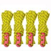 Luminous 4m Outdoor Camping Tent Wind Rope with S Buckle - 4 Rolls Yellow - 1