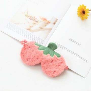 Strawberry Fruit Plush Eye Mask - Cute Soft Girl Sleep Blackout Mask - 1