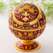Red Rose Metal Globe Ashtray with Lid - Holiday Gift & Tea Table Decor - 1