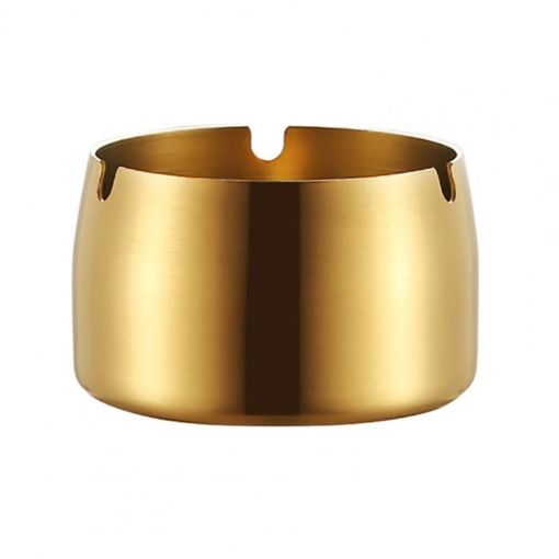 Medium Gold Windproof Drop-Proof Thickened Stainless Steel Ashtray - 1