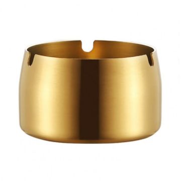 Large Gold Windproof Drop-Proof Thickened Stainless Steel Ashtray - 1
