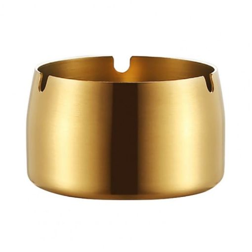 Large Gold Windproof Drop-Proof Thickened Stainless Steel Ashtray - 1