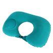 Inflatable U-Shaped Neck Pillow - Peacock Green, Travel Comfort - 1