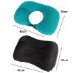 Inflatable U-Shaped Neck Pillow - Peacock Green, Travel Comfort - 3