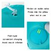 Inflatable U-Shaped Neck Pillow - Peacock Green, Travel Comfort - 4