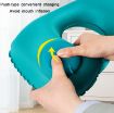 Inflatable U-Shaped Neck Pillow - Flocked Rose Red Travel Cushion - 6