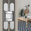 3D Adjustable Cross Hinge Folding Door Concealed Hinge, Sand Silver 40kg - 7
