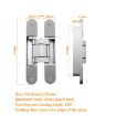 3D Adjustable Cross Hinge Folding Door Concealed Hinge, No. 3 Sand Silver - 2