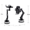 Big Suction Cup Car Phone Holder - X-0566 Black Green Console Mount - 3
