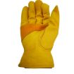 JJ-1004 Yellow Leather Welding Safety Gloves, Size M - Outdoor Garden Use - 3