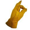JJ-1004 Yellow Leather Welding Safety Gloves, Size M - Outdoor Garden Use - 4