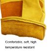 JJ-1004 Yellow Leather Welding Safety Gloves, Size M - Outdoor Garden Use - 5