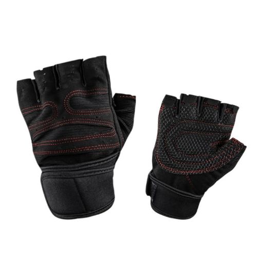 XL Black Anti-Slip Gym Exercise Gloves ST-2120 Fitness Equipment - 1